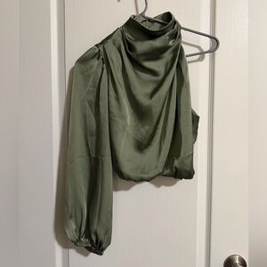 Elegant Olive Green Women's Blouse